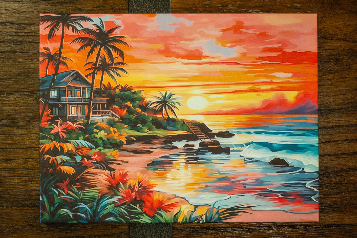 Ocean Dreams: Vibrant Coastal Canvas Art (12" x 15.75")