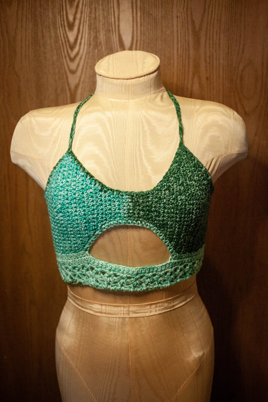 Fade Into Style: Ombre Crochet Crop Top Bralette