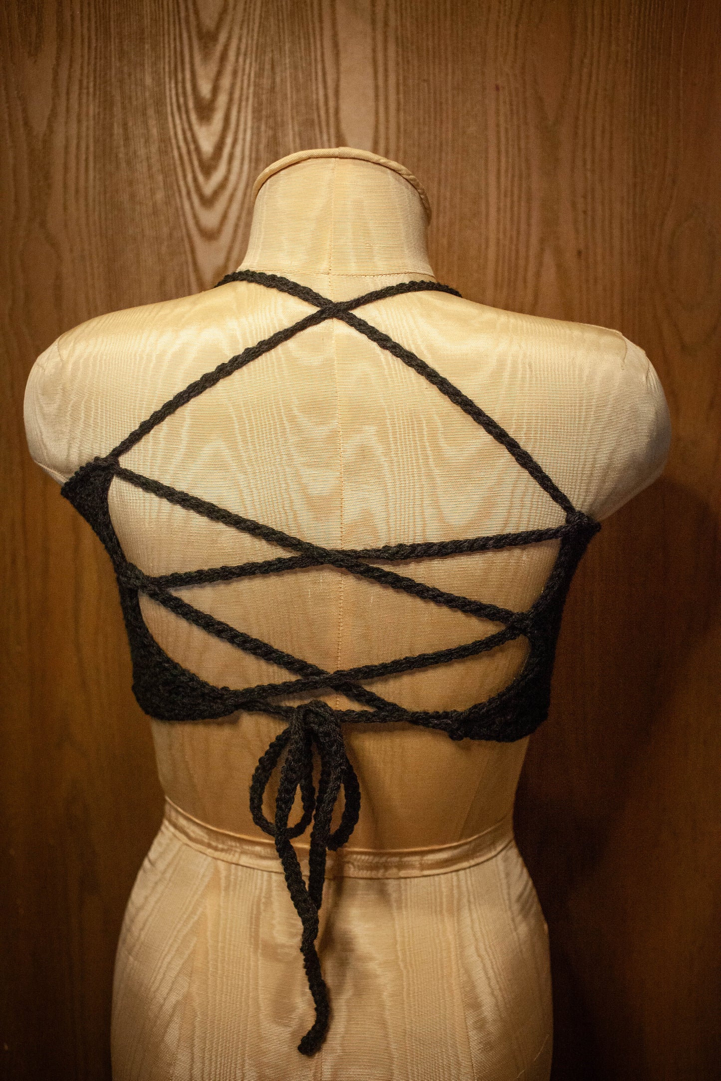 Handmade Vibes: Solid-Colored Crochet Crop Top Bralette