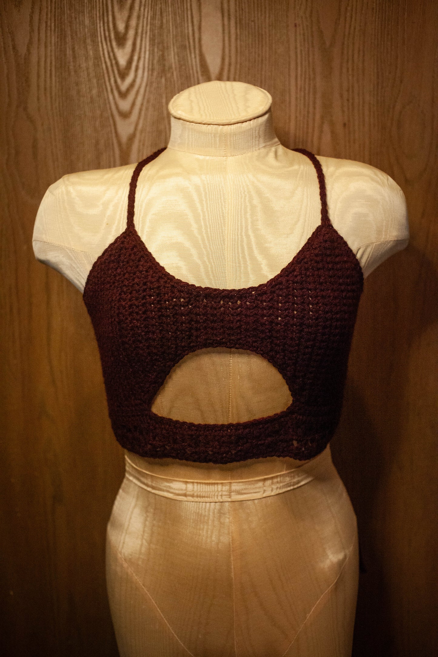 Handmade Vibes: Solid-Colored Crochet Crop Top Bralette